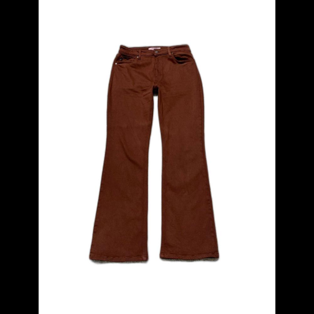 Kancan High Rise Flare Rust Brown Sateen Soft Stretch Pants Size 15/31